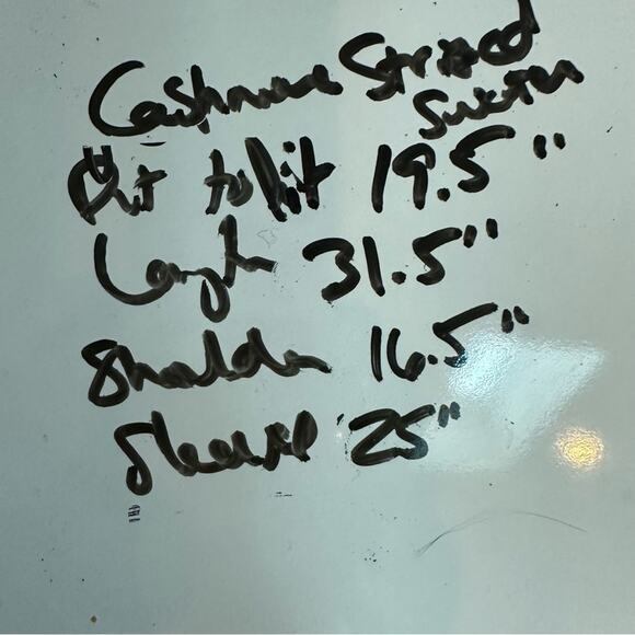 Talbots Sweater Medium 100% Pure Cashmere Cardigan Tan Pink Striped Long Sleeve - Picture 10 of 13